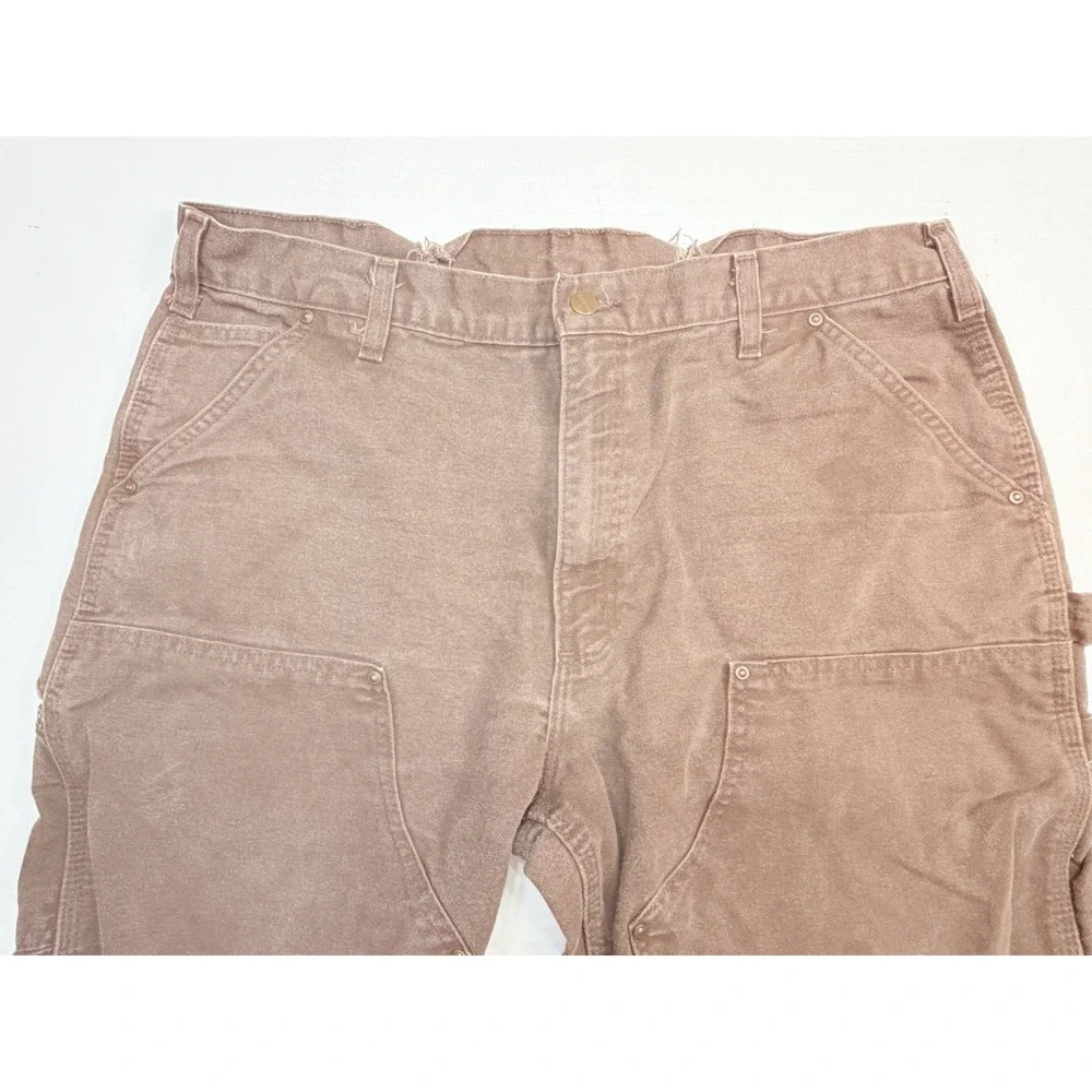 Vintage Carhartt B136 DKB Double Knee Dungaree Pants 38X32  Faded & Distressed